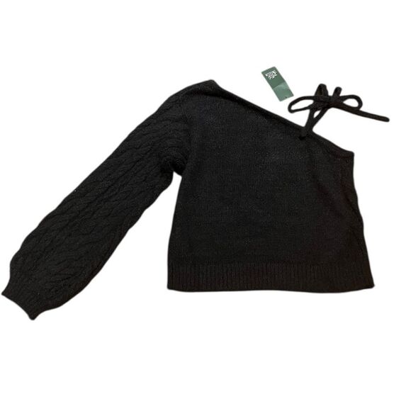 Wild Fable Black One-Shoulder Sweater, Size M, NWT - Picture 6 of 11